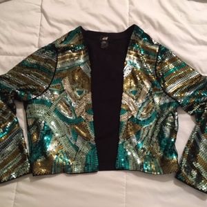 Allover Sequin Crop Jacket